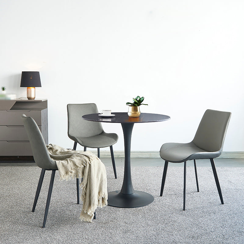 Contemporary 1/2/3/4/5 Pieces Dining Set Stone Dining Furniture Set /Separate Items 4 Pieces: Table, 3 Grey Chairs Clearhalo 'Dining Room Sets' 'Dining Tables & Seating' 'dining_room_set' 'furn' 'furn_dining_room_set' 'Furniture' 'furniture_dining_room_set' 'Kitchen & Dining Furniture' 'kitchen&dining_furn' 'kitchen' 4368931