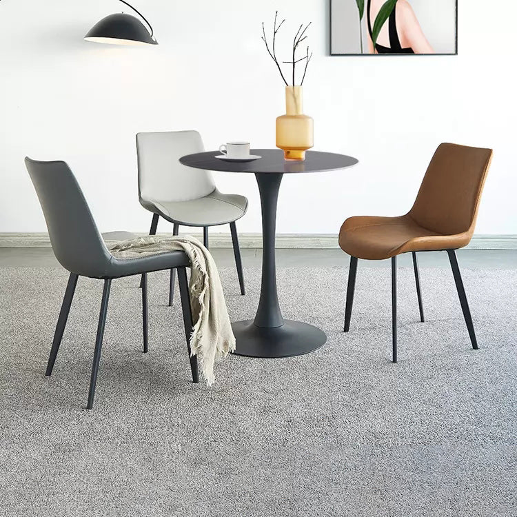 Contemporary 1/2/3/4/5 Pieces Dining Set Stone Dining Furniture Set /Separate Items 4 Pieces: Table, 1 Brown and 2 Grey Chairs Clearhalo 'Dining Room Sets' 'Dining Tables & Seating' 'dining_room_set' 'furn' 'furn_dining_room_set' 'Furniture' 'furniture_dining_room_set' 'Kitchen & Dining Furniture' 'kitchen&dining_furn' 'kitchen' 4368934