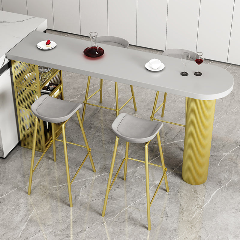 Contemporary Free Form Bar Stool Table Pine Wood Top Bar Table with Storage Grey 63"L x 19.7"W x 41.3"H Without Chairs Clearhalo 'Bar Furniture' 'Bar Tables' 'bar_tables' 'Dining Tables & Seating' 'Dining Tables' 'dining_table' 'furn' 'furn_dining_table' 'Furniture' 'furniture_bar_tables' 'Kitchen & Dining Furniture' 'kitchen&dining_furn' 'kitchen' 4368947
