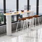 Contemporary Free Form Bar Stool Table Pine Wood Top Bar Table with Storage Clearhalo 'Bar Furniture' 'Bar Tables' 'bar_tables' 'Dining Tables & Seating' 'Dining Tables' 'dining_table' 'furn' 'furn_dining_table' 'Furniture' 'furniture_bar_tables' 'Kitchen & Dining Furniture' 'kitchen&dining_furn' 'kitchen' 4368960
