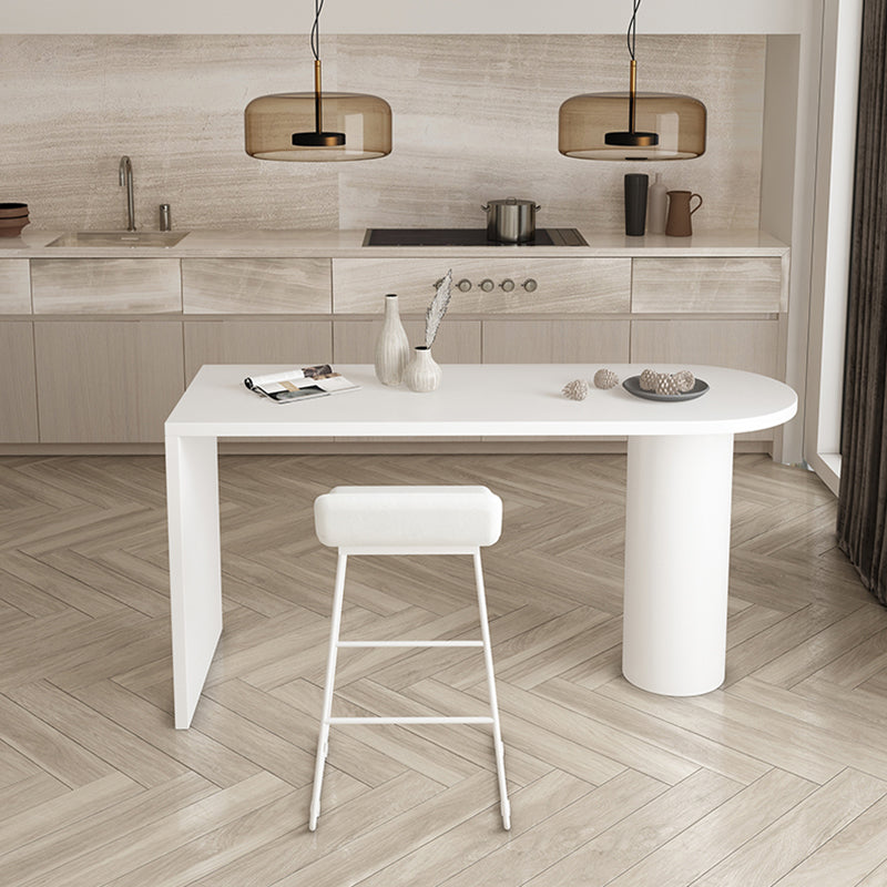 Metal Free Form Counter Table Pine Wood Top Bar Table with Double Pedestal 55.1"L x 19.7"W x 41.3"H Without Chairs Clearhalo 'Bar Furniture' 'Bar Tables' 'bar_tables' 'Dining Tables & Seating' 'Dining Tables' 'dining_table' 'furn' 'furn_dining_table' 'Furniture' 'furniture_bar_tables' 'Kitchen & Dining Furniture' 'kitchen&dining_furn' 'kitchen' 4368969