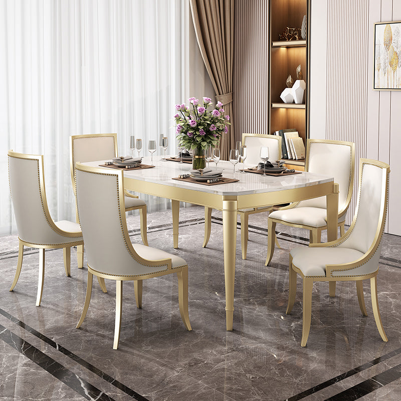 Traditional Luxury Dining Table Rectangle Sintered Stone 4 Legs Table with Wooden Base 63"L x 31"W x 31"H Without Chairs Clearhalo ' dining_table' 'Dining Tables & Seating' 'Dining Tables' 'furn' 'furn_dining_table' 'Furniture' 'furniture_dining_table' 'Kitchen & Dining Furniture' 'kitchen&dining_furn' 'kitchen' 'kitchen_dining_table' 4369002