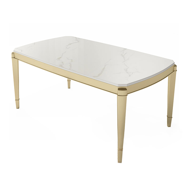 Traditional Luxury Dining Table Rectangle Sintered Stone 4 Legs Table with Wooden Base Clearhalo ' dining_table' 'Dining Tables & Seating' 'Dining Tables' 'furn' 'furn_dining_table' 'Furniture' 'furniture_dining_table' 'Kitchen & Dining Furniture' 'kitchen&dining_furn' 'kitchen' 'kitchen_dining_table' 4369005