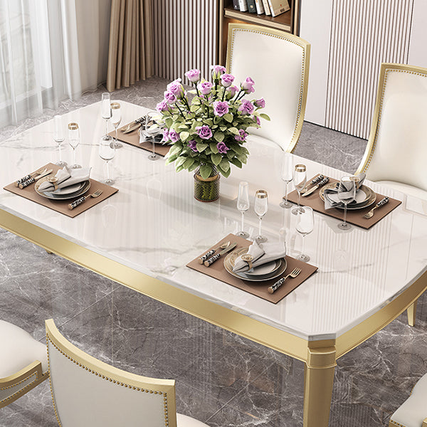 Traditional Luxury Dining Table Rectangle Sintered Stone 4 Legs Table with Wooden Base Clearhalo ' dining_table' 'Dining Tables & Seating' 'Dining Tables' 'furn' 'furn_dining_table' 'Furniture' 'furniture_dining_table' 'Kitchen & Dining Furniture' 'kitchen&dining_furn' 'kitchen' 'kitchen_dining_table' 4369007