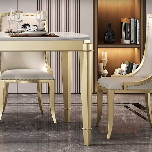 Traditional Luxury Dining Table Rectangle Sintered Stone 4 Legs Table with Wooden Base Clearhalo ' dining_table' 'Dining Tables & Seating' 'Dining Tables' 'furn' 'furn_dining_table' 'Furniture' 'furniture_dining_table' 'Kitchen & Dining Furniture' 'kitchen&dining_furn' 'kitchen' 'kitchen_dining_table' 4369009