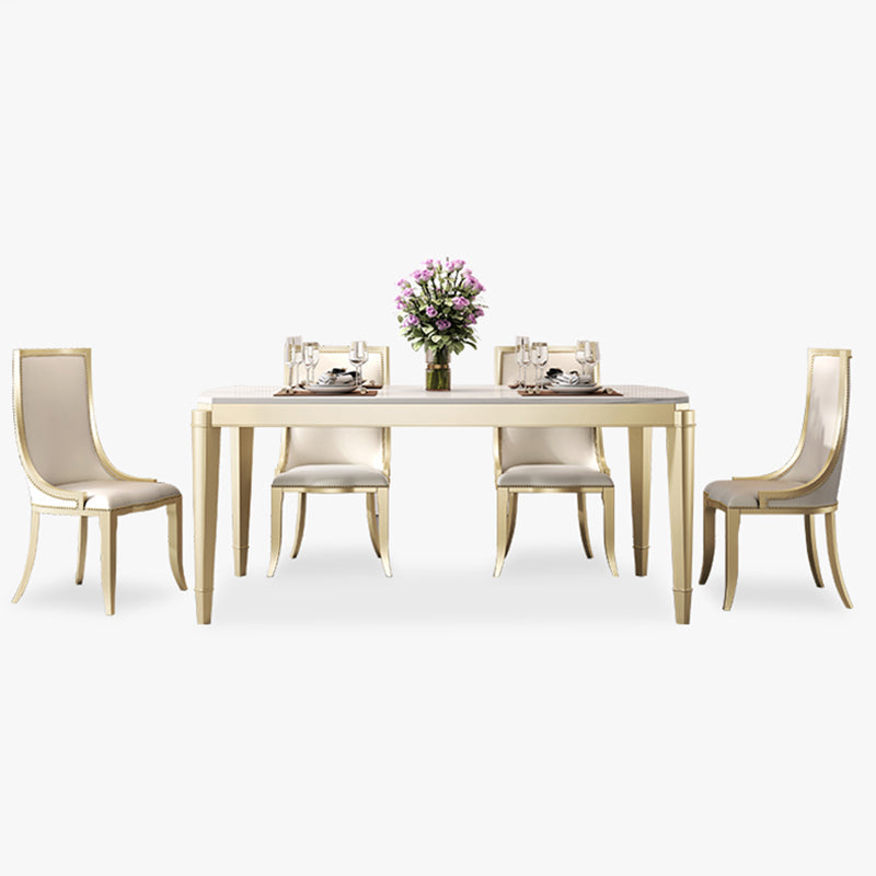 Traditional Luxury Dining Table Rectangle Sintered Stone 4 Legs Table with Wooden Base Clearhalo ' dining_table' 'Dining Tables & Seating' 'Dining Tables' 'furn' 'furn_dining_table' 'Furniture' 'furniture_dining_table' 'Kitchen & Dining Furniture' 'kitchen&dining_furn' 'kitchen' 'kitchen_dining_table' 4369010