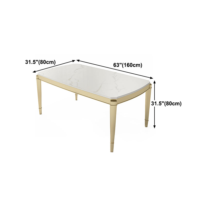 Traditional Luxury Dining Table Rectangle Sintered Stone 4 Legs Table with Wooden Base Clearhalo ' dining_table' 'Dining Tables & Seating' 'Dining Tables' 'furn' 'furn_dining_table' 'Furniture' 'furniture_dining_table' 'Kitchen & Dining Furniture' 'kitchen&dining_furn' 'kitchen' 'kitchen_dining_table' 4369013