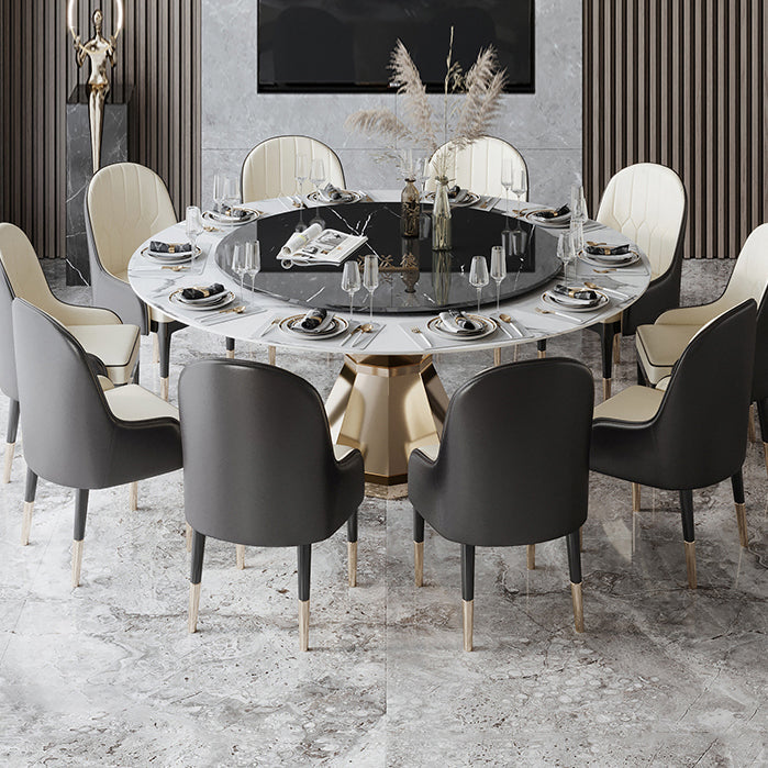 Round Dinette Table Traditional Luxury Dining Site Table with Pedestal Base Black Without Chairs Clearhalo ' dining_table' 'Dining Tables & Seating' 'Dining Tables' 'furn' 'furn_dining_table' 'Furniture' 'furniture_dining_table' 'Kitchen & Dining Furniture' 'kitchen&dining_furn' 'kitchen' 'kitchen_dining_table' 4369015