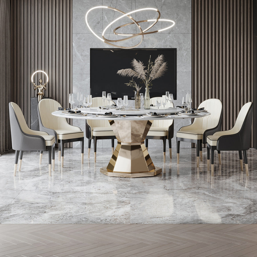 Round Dinette Table Traditional Luxury Dining Site Table with Pedestal Base Clearhalo ' dining_table' 'Dining Tables & Seating' 'Dining Tables' 'furn' 'furn_dining_table' 'Furniture' 'furniture_dining_table' 'Kitchen & Dining Furniture' 'kitchen&dining_furn' 'kitchen' 'kitchen_dining_table' 4369016