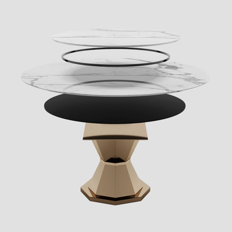 Round Dinette Table Traditional Luxury Dining Site Table with Pedestal Base Clearhalo ' dining_table' 'Dining Tables & Seating' 'Dining Tables' 'furn' 'furn_dining_table' 'Furniture' 'furniture_dining_table' 'Kitchen & Dining Furniture' 'kitchen&dining_furn' 'kitchen' 'kitchen_dining_table' 4369017