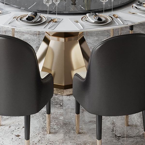 Round Dinette Table Traditional Luxury Dining Site Table with Pedestal Base Clearhalo ' dining_table' 'Dining Tables & Seating' 'Dining Tables' 'furn' 'furn_dining_table' 'Furniture' 'furniture_dining_table' 'Kitchen & Dining Furniture' 'kitchen&dining_furn' 'kitchen' 'kitchen_dining_table' 4369019