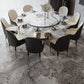 Round Dinette Table Traditional Luxury Dining Site Table with Pedestal Base Clearhalo ' dining_table' 'Dining Tables & Seating' 'Dining Tables' 'furn' 'furn_dining_table' 'Furniture' 'furniture_dining_table' 'Kitchen & Dining Furniture' 'kitchen&dining_furn' 'kitchen' 'kitchen_dining_table' 4369020
