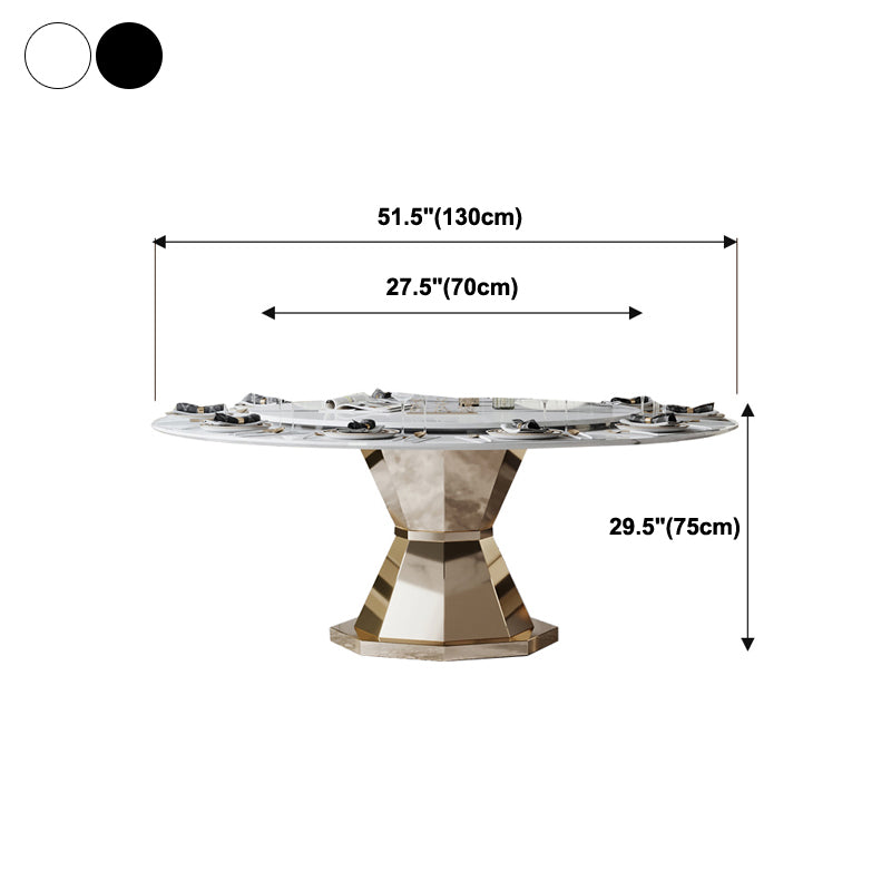 Round Dinette Table Traditional Luxury Dining Site Table with Pedestal Base Clearhalo ' dining_table' 'Dining Tables & Seating' 'Dining Tables' 'furn' 'furn_dining_table' 'Furniture' 'furniture_dining_table' 'Kitchen & Dining Furniture' 'kitchen&dining_furn' 'kitchen' 'kitchen_dining_table' 4369023