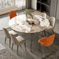 Modern Extendable Dining Table Round Dining Table with 4 Wood Legs Clearhalo ' dining_table' 'Dining Tables & Seating' 'Dining Tables' 'furn' 'furn_dining_table' 'Furniture' 'furniture_dining_table' 'Kitchen & Dining Furniture' 'kitchen&dining_furn' 'kitchen' 'kitchen_dining_table' 4369026