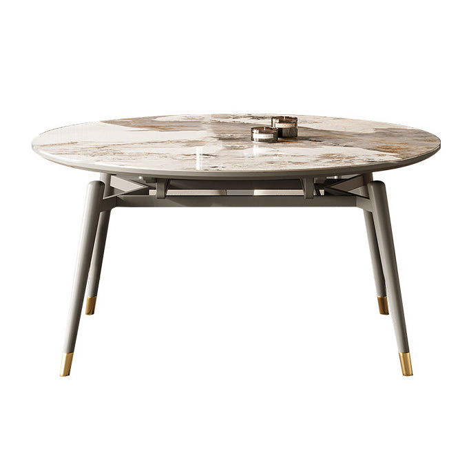 Modern Extendable Dining Table Round Dining Table with 4 Wood Legs Without Chairs Clearhalo ' dining_table' 'Dining Tables & Seating' 'Dining Tables' 'furn' 'furn_dining_table' 'Furniture' 'furniture_dining_table' 'Kitchen & Dining Furniture' 'kitchen&dining_furn' 'kitchen' 'kitchen_dining_table' 4369028