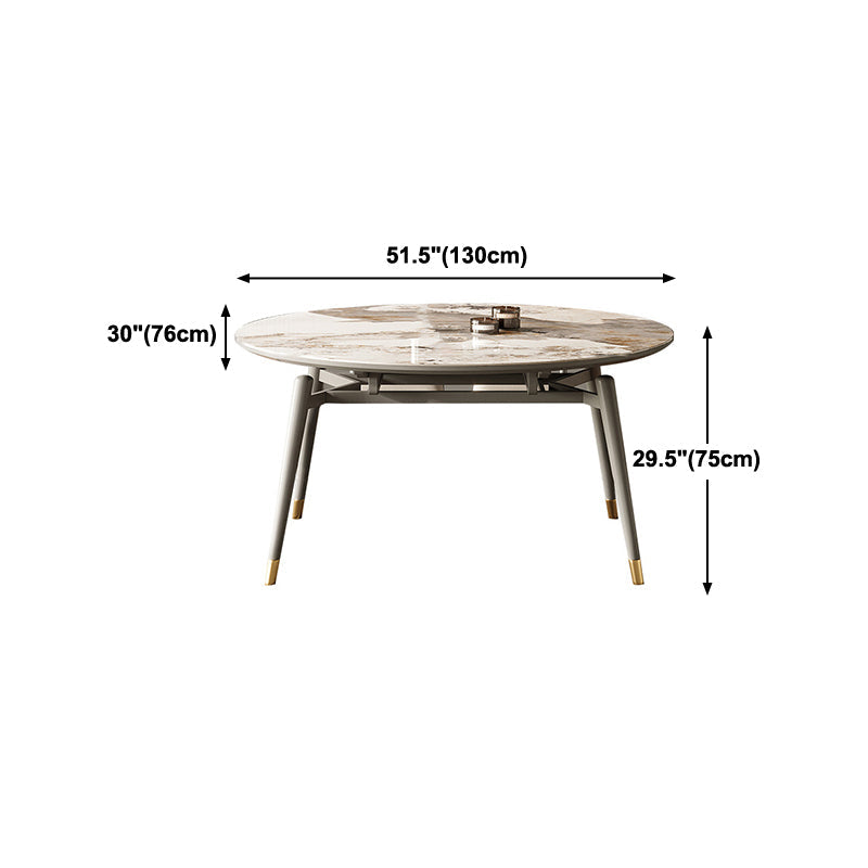 Modern Extendable Dining Table Round Dining Table with 4 Wood Legs Clearhalo ' dining_table' 'Dining Tables & Seating' 'Dining Tables' 'furn' 'furn_dining_table' 'Furniture' 'furniture_dining_table' 'Kitchen & Dining Furniture' 'kitchen&dining_furn' 'kitchen' 'kitchen_dining_table' 4369034