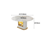 Round Pedestal Dinette Table Traditional Luxury Dining Room Table with Draswer Clearhalo ' dining_table' 'Dining Tables & Seating' 'Dining Tables' 'furn' 'furn_dining_table' 'Furniture' 'furniture_dining_table' 'Kitchen & Dining Furniture' 'kitchen&dining_furn' 'kitchen' 'kitchen_dining_table' 4369044