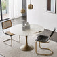 Round Tulip Base Dinette Table Traditional Luxury Dining Room Table for Home White 35.4"L x 35.4"W x 29.1"H Without Chairs Clearhalo ' dining_table' 'Dining Tables & Seating' 'Dining Tables' 'furn' 'furn_dining_table' 'Furniture' 'furniture_dining_table' 'Kitchen & Dining Furniture' 'kitchen&dining_furn' 'kitchen' 'kitchen_dining_table' 4369049