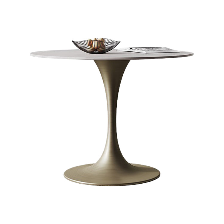 Round Tulip Base Dinette Table Traditional Luxury Dining Room Table for Home White Without Chairs Clearhalo ' dining_table' 'Dining Tables & Seating' 'Dining Tables' 'furn' 'furn_dining_table' 'Furniture' 'furniture_dining_table' 'Kitchen & Dining Furniture' 'kitchen&dining_furn' 'kitchen' 'kitchen_dining_table' 4369051
