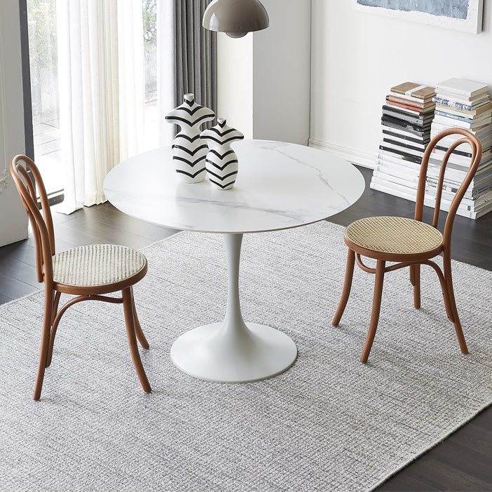 Round Tulip Base Dinette Table Traditional Luxury Dining Room Table for Home Clearhalo ' dining_table' 'Dining Tables & Seating' 'Dining Tables' 'furn' 'furn_dining_table' 'Furniture' 'furniture_dining_table' 'Kitchen & Dining Furniture' 'kitchen&dining_furn' 'kitchen' 'kitchen_dining_table' 4369057