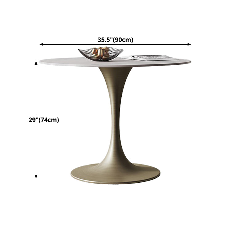 Round Tulip Base Dinette Table Traditional Luxury Dining Room Table for Home Clearhalo ' dining_table' 'Dining Tables & Seating' 'Dining Tables' 'furn' 'furn_dining_table' 'Furniture' 'furniture_dining_table' 'Kitchen & Dining Furniture' 'kitchen&dining_furn' 'kitchen' 'kitchen_dining_table' 4369068