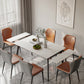Contemporary Style Extendable Table Stone Rectangle Dining Table for Dining Room 55.1"L x 31.5"W x 29.5"H Without Chairs Clearhalo ' dining_table' 'Dining Tables & Seating' 'Dining Tables' 'furn' 'furn_dining_table' 'Furniture' 'furniture_dining_table' 'Kitchen & Dining Furniture' 'kitchen&dining_furn' 'kitchen' 'kitchen_dining_table' 4369072