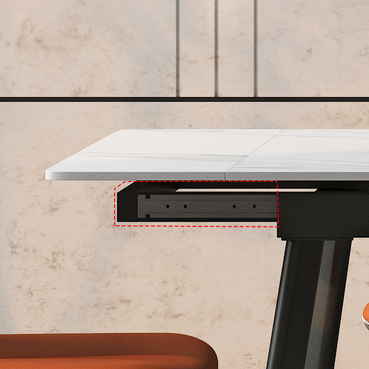 Contemporary Style Extendable Table Stone Rectangle Dining Table for Dining Room Clearhalo ' dining_table' 'Dining Tables & Seating' 'Dining Tables' 'furn' 'furn_dining_table' 'Furniture' 'furniture_dining_table' 'Kitchen & Dining Furniture' 'kitchen&dining_furn' 'kitchen' 'kitchen_dining_table' 4369079