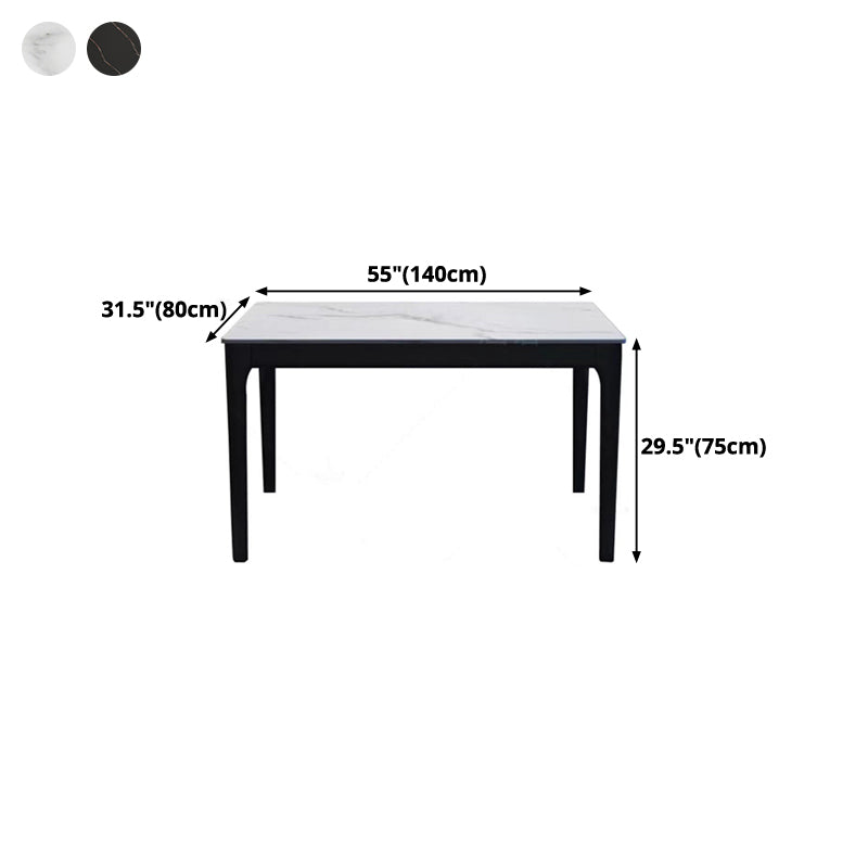 Midcentury Style Dining Room Collection Stone 4 Legs Dinette Table for Indoor Clearhalo ' dining_table' 'Dining Tables & Seating' 'Dining Tables' 'furn' 'furn_dining_table' 'Furniture' 'furniture_dining_table' 'Kitchen & Dining Furniture' 'kitchen&dining_furn' 'kitchen' 'kitchen_dining_table' 4369096