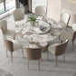 Luxury Round Furniture Stone Dining Room Collection with Turntable 47.2"L x 47.2"W x 29.5"H Without Chairs Clearhalo ' dining_table' 'Dining Tables & Seating' 'Dining Tables' 'furn' 'furn_dining_table' 'Furniture' 'furniture_dining_table' 'Kitchen & Dining Furniture' 'kitchen&dining_furn' 'kitchen' 'kitchen_dining_table' 4369109