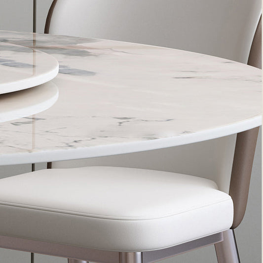 Luxury Round Furniture Stone Dining Room Collection with Turntable
