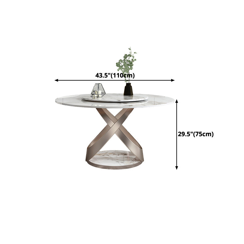 Luxury Round Furniture Stone Dining Room Collection with Turntable Clearhalo ' dining_table' 'Dining Tables & Seating' 'Dining Tables' 'furn' 'furn_dining_table' 'Furniture' 'furniture_dining_table' 'Kitchen & Dining Furniture' 'kitchen&dining_furn' 'kitchen' 'kitchen_dining_table' 4369118