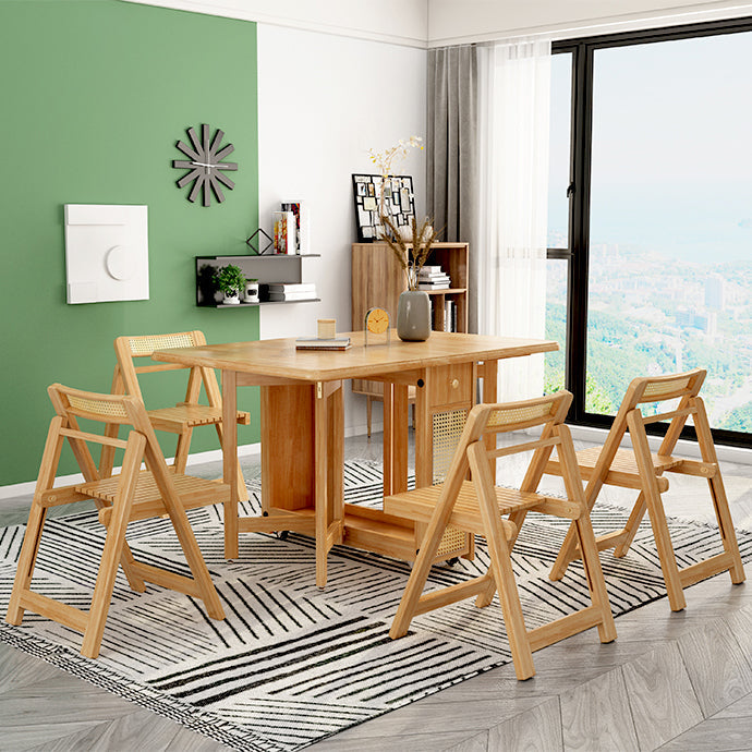 Mid-Century Dining Table Rectangle Solid Wood Drop-Leaf Dining Table for Home Use Clearhalo ' dining_table' 'Dining Tables & Seating' 'Dining Tables' 'furn' 'furn_dining_table' 'Furniture' 'furniture_dining_table' 'Kitchen & Dining Furniture' 'kitchen&dining_furn' 'kitchen' 'kitchen_dining_table' 4369132