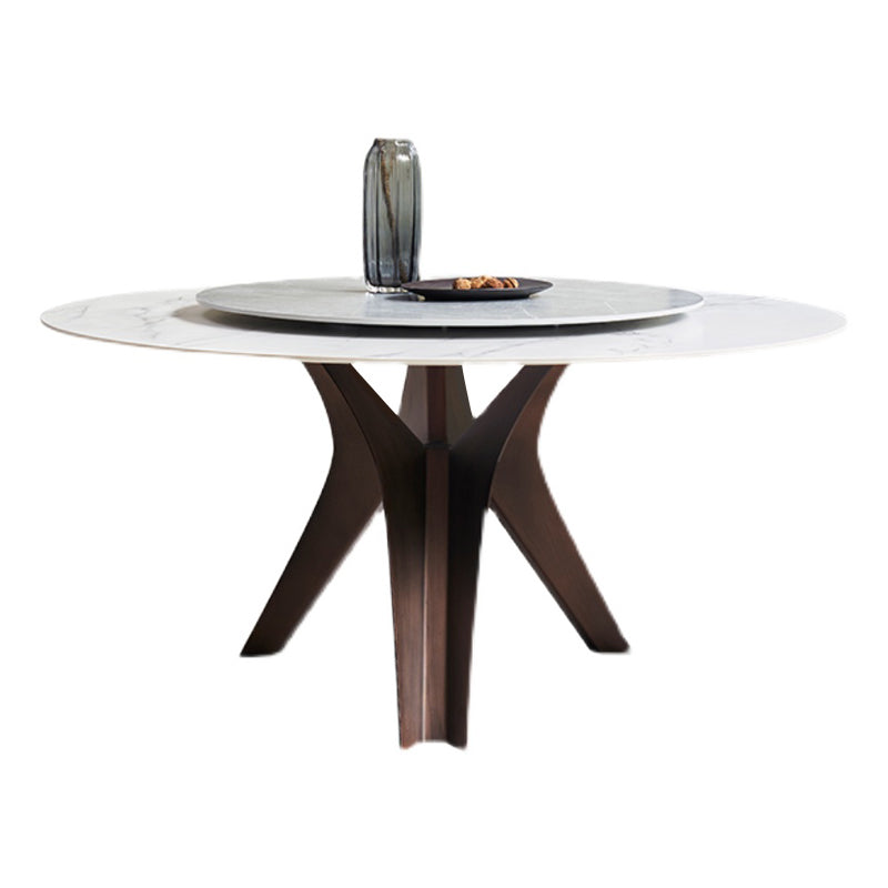 Stone Dining Table Simple Style Round Dining Site Table with Turntable Clearhalo ' dining_table' 'Dining Tables & Seating' 'Dining Tables' 'furn' 'furn_dining_table' 'Furniture' 'furniture_dining_table' 'Kitchen & Dining Furniture' 'kitchen&dining_furn' 'kitchen' 'kitchen_dining_table' 4369138