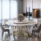 Marble Dining Table Simple Style Round Dining Site Table with Turntable Gold Without Chairs Clearhalo ' dining_table' 'Dining Tables & Seating' 'Dining Tables' 'furn' 'furn_dining_table' 'Furniture' 'furniture_dining_table' 'Kitchen & Dining Furniture' 'kitchen&dining_furn' 'kitchen' 'kitchen_dining_table' 4369147