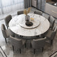 Marble Dining Table Simple Style Round Dining Site Table with Turntable Black 59.1"L x 59.1"W x 29.5"H Without Chairs Clearhalo ' dining_table' 'Dining Tables & Seating' 'Dining Tables' 'furn' 'furn_dining_table' 'Furniture' 'furniture_dining_table' 'Kitchen & Dining Furniture' 'kitchen&dining_furn' 'kitchen' 'kitchen_dining_table' 4369148