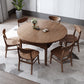 Modern Style Brown Dining Table Round Solid Wood Dining Table with 4 Legs for Home 53.1"L x 53.1"W x 29.5"H Without Chairs Clearhalo ' dining_table' 'Dining Tables & Seating' 'Dining Tables' 'furn' 'furn_dining_table' 'Furniture' 'furniture_dining_table' 'Kitchen & Dining Furniture' 'kitchen&dining_furn' 'kitchen' 'kitchen_dining_table' 4369157