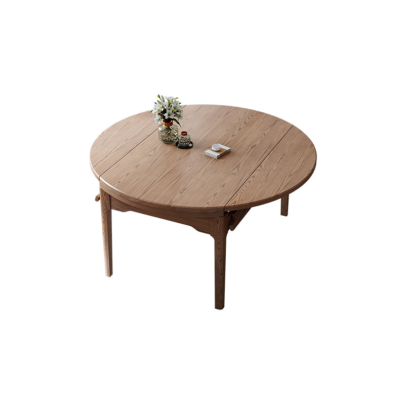 Modern Style Brown Dining Table Round Solid Wood Dining Table with 4 Legs for Home Clearhalo ' dining_table' 'Dining Tables & Seating' 'Dining Tables' 'furn' 'furn_dining_table' 'Furniture' 'furniture_dining_table' 'Kitchen & Dining Furniture' 'kitchen&dining_furn' 'kitchen' 'kitchen_dining_table' 4369161