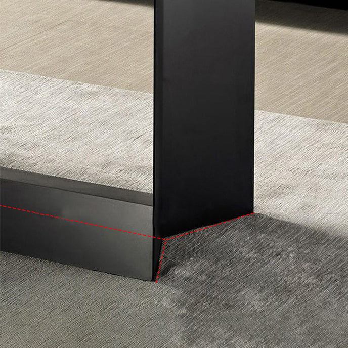 Metal Traditional Luxury Rectangle Indoor Table Sintered Stone Top Table for Home Clearhalo ' dining_table' 'Dining Tables & Seating' 'Dining Tables' 'furn' 'furn_dining_table' 'Furniture' 'furniture_dining_table' 'Kitchen & Dining Furniture' 'kitchen&dining_furn' 'kitchen' 'kitchen_dining_table' 4369193