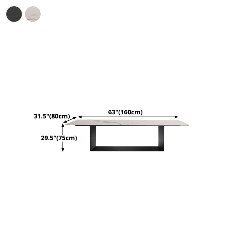 Metal Traditional Luxury Rectangle Indoor Table Sintered Stone Top Table for Home Clearhalo ' dining_table' 'Dining Tables & Seating' 'Dining Tables' 'furn' 'furn_dining_table' 'Furniture' 'furniture_dining_table' 'Kitchen & Dining Furniture' 'kitchen&dining_furn' 'kitchen' 'kitchen_dining_table' 4369197