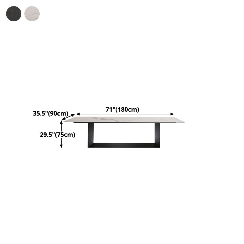 Metal Traditional Luxury Rectangle Indoor Table Sintered Stone Top Table for Home Clearhalo ' dining_table' 'Dining Tables & Seating' 'Dining Tables' 'furn' 'furn_dining_table' 'Furniture' 'furniture_dining_table' 'Kitchen & Dining Furniture' 'kitchen&dining_furn' 'kitchen' 'kitchen_dining_table' 4369198