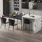 Modern Style Black Dining Table Rectangle Sintered Stone Table with 4 Legs for Kitchen 55.1"L x 31.5"W x 29.5"H Without Chairs Clearhalo ' dining_table' 'Dining Tables & Seating' 'Dining Tables' 'furn' 'furn_dining_table' 'Furniture' 'furniture_dining_table' 'Kitchen & Dining Furniture' 'kitchen&dining_furn' 'kitchen' 'kitchen_dining_table' 4369200