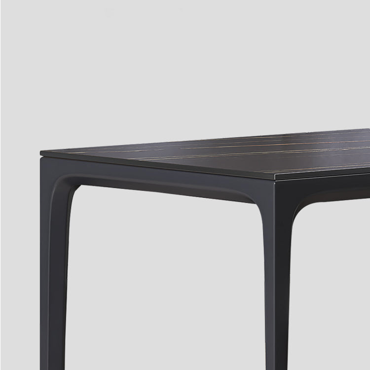 Modern Style Black Dining Table Rectangle Sintered Stone Table with 4 Legs for Kitchen Clearhalo ' dining_table' 'Dining Tables & Seating' 'Dining Tables' 'furn' 'furn_dining_table' 'Furniture' 'furniture_dining_table' 'Kitchen & Dining Furniture' 'kitchen&dining_furn' 'kitchen' 'kitchen_dining_table' 4369204