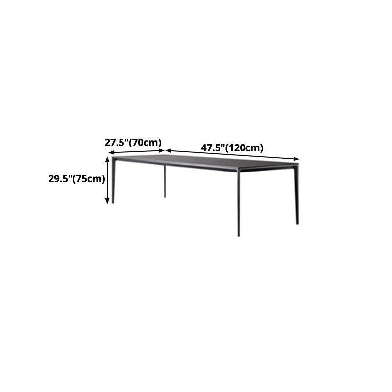 Modern Style Black Dining Table Rectangle Sintered Stone Table with 4 Legs for Kitchen Clearhalo ' dining_table' 'Dining Tables & Seating' 'Dining Tables' 'furn' 'furn_dining_table' 'Furniture' 'furniture_dining_table' 'Kitchen & Dining Furniture' 'kitchen&dining_furn' 'kitchen' 'kitchen_dining_table' 4369207