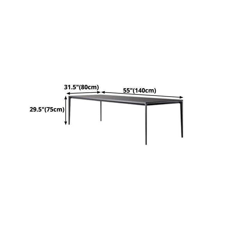 Modern Style Black Dining Table Rectangle Sintered Stone Table with 4 Legs for Kitchen Clearhalo ' dining_table' 'Dining Tables & Seating' 'Dining Tables' 'furn' 'furn_dining_table' 'Furniture' 'furniture_dining_table' 'Kitchen & Dining Furniture' 'kitchen&dining_furn' 'kitchen' 'kitchen_dining_table' 4369208