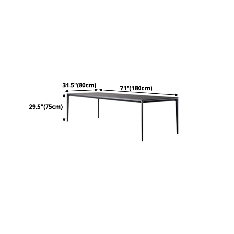 Modern Style Black Dining Table Rectangle Sintered Stone Table with 4 Legs for Kitchen Clearhalo ' dining_table' 'Dining Tables & Seating' 'Dining Tables' 'furn' 'furn_dining_table' 'Furniture' 'furniture_dining_table' 'Kitchen & Dining Furniture' 'kitchen&dining_furn' 'kitchen' 'kitchen_dining_table' 4369210