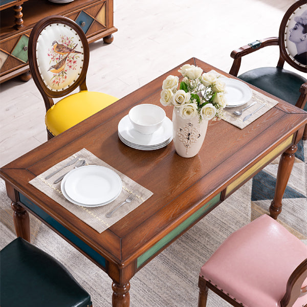 Mid-Century Modern Rectangle Dining Table Wood Table for Kitchen,55"L x 31.5"W x 29.5"H Clearhalo ' dining_table' 'Dining Tables & Seating' 'Dining Tables' 'furn' 'furn_dining_table' 'Furniture' 'furniture_dining_table' 'Kitchen & Dining Furniture' 'kitchen&dining_furn' 'kitchen' 'kitchen_dining_table' 4369216