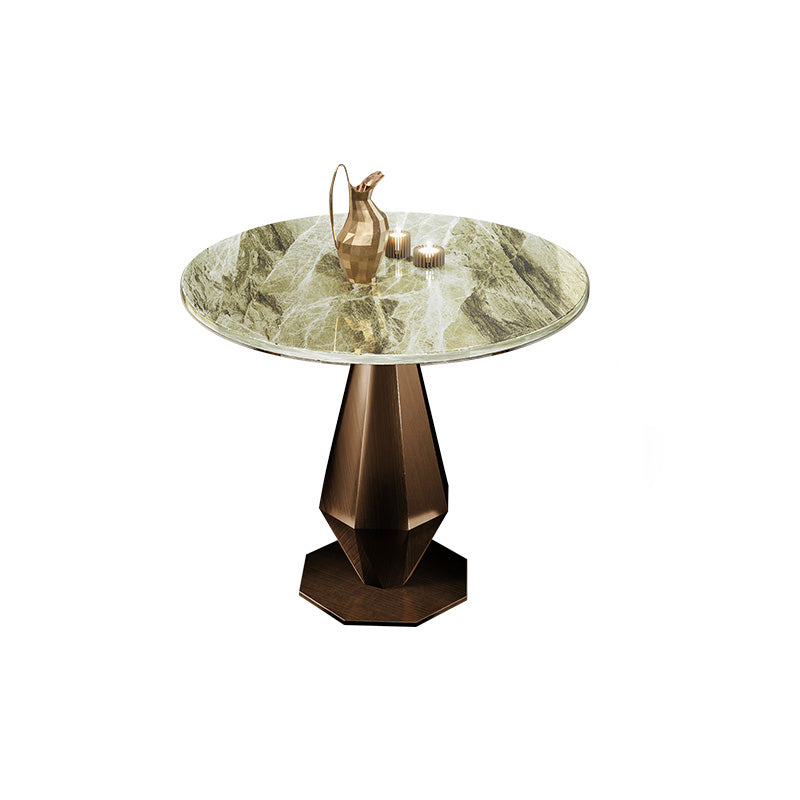 Traditional Luxury Round Furniture Stone Pedestal Base Dining Site Table Brown Without Chairs Clearhalo ' dining_table' 'Dining Tables & Seating' 'Dining Tables' 'furn' 'furn_dining_table' 'Furniture' 'furniture_dining_table' 'Kitchen & Dining Furniture' 'kitchen&dining_furn' 'kitchen' 'kitchen_dining_table' 4369223