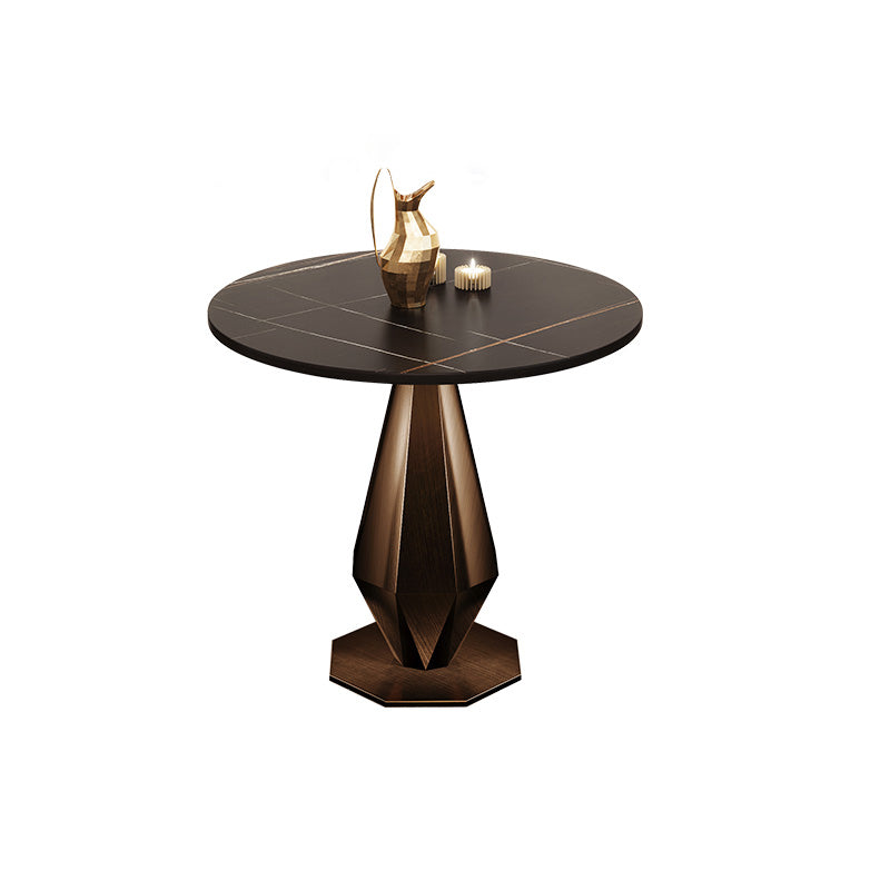 Traditional Luxury Round Furniture Stone Pedestal Base Dining Site Table Black Without Chairs Clearhalo ' dining_table' 'Dining Tables & Seating' 'Dining Tables' 'furn' 'furn_dining_table' 'Furniture' 'furniture_dining_table' 'Kitchen & Dining Furniture' 'kitchen&dining_furn' 'kitchen' 'kitchen_dining_table' 4369225