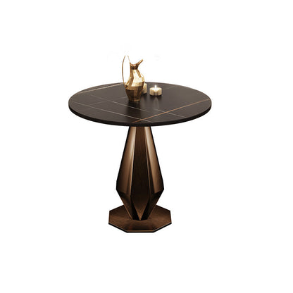 Traditional Luxury Round Furniture Stone Pedestal Base Dining Site Table Black Without Chairs Clearhalo ' dining_table' 'Dining Tables & Seating' 'Dining Tables' 'furn' 'furn_dining_table' 'Furniture' 'furniture_dining_table' 'Kitchen & Dining Furniture' 'kitchen&dining_furn' 'kitchen' 'kitchen_dining_table' 4369225