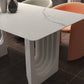 Metal Modern Double Pedestal Table Sintered Stone Table,47.5"L x 31.5"W x 29.5"H Clearhalo ' dining_table' 'Dining Tables & Seating' 'Dining Tables' 'furn' 'furn_dining_table' 'Furniture' 'furniture_dining_table' 'Kitchen & Dining Furniture' 'kitchen&dining_furn' 'kitchen' 'kitchen_dining_table' 4369256